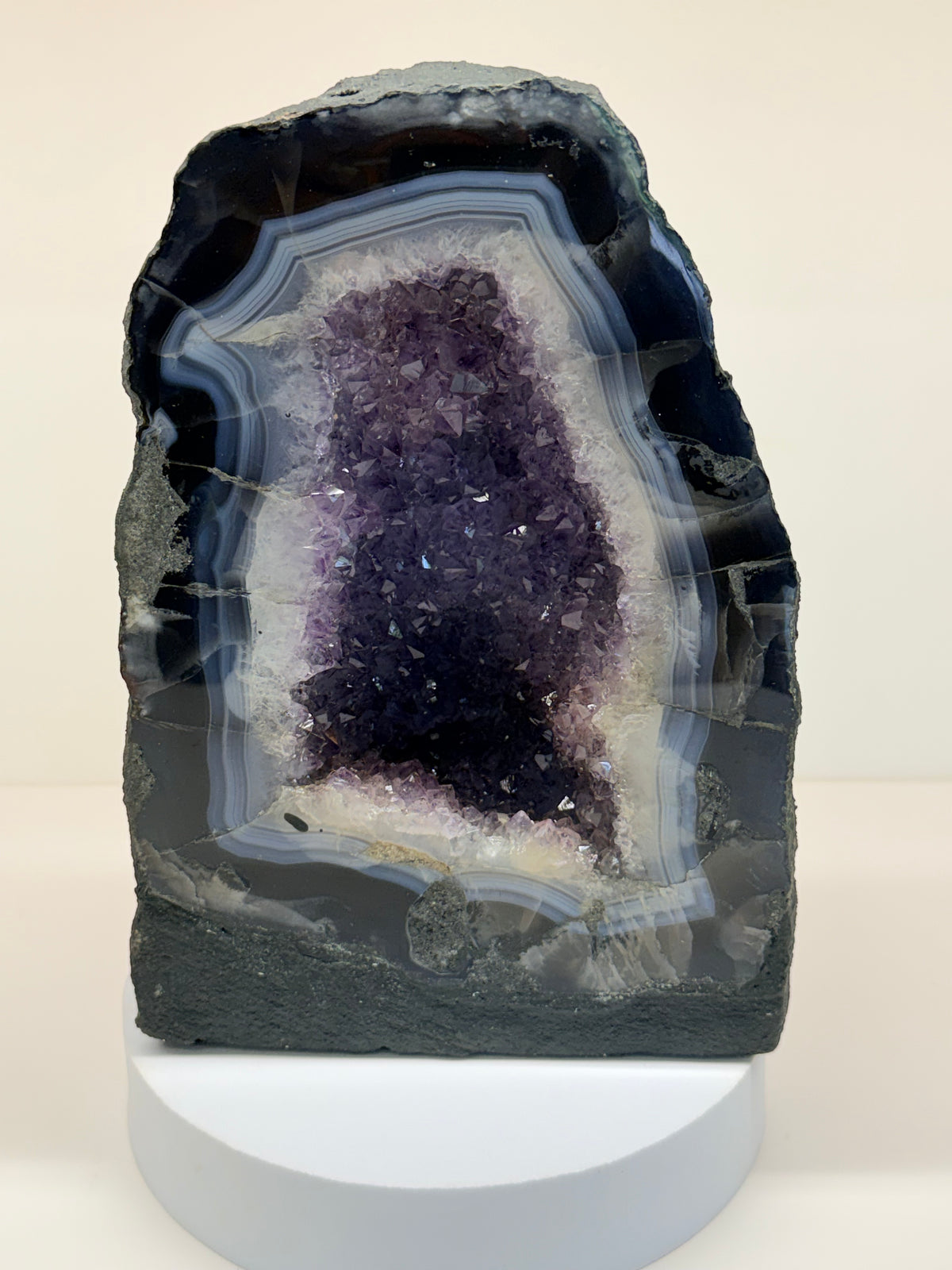 Amethyst Cathedral with Agate Banding — 13.5 lb One-of-a-Kind