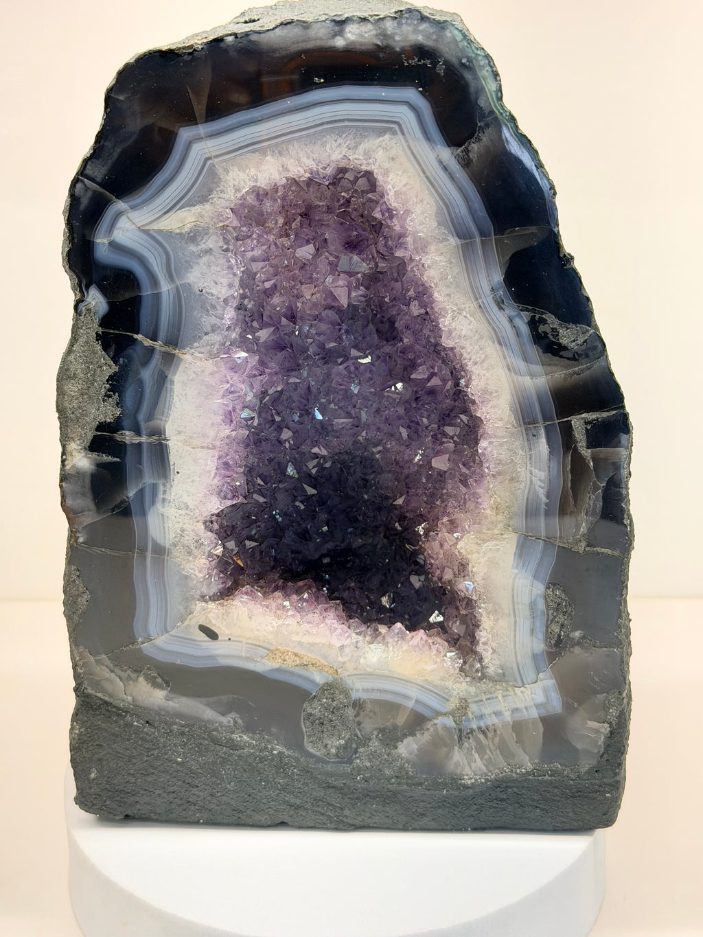 Amethyst Cathedral with Agate Banding — 13.5 lb One-of-a-Kind