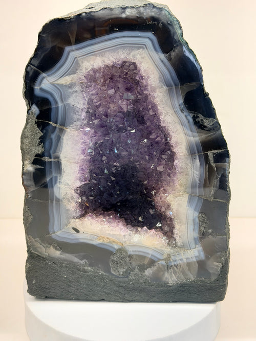 Amethyst Cathedral with Agate Banding — 13.5 lb One-of-a-Kind
