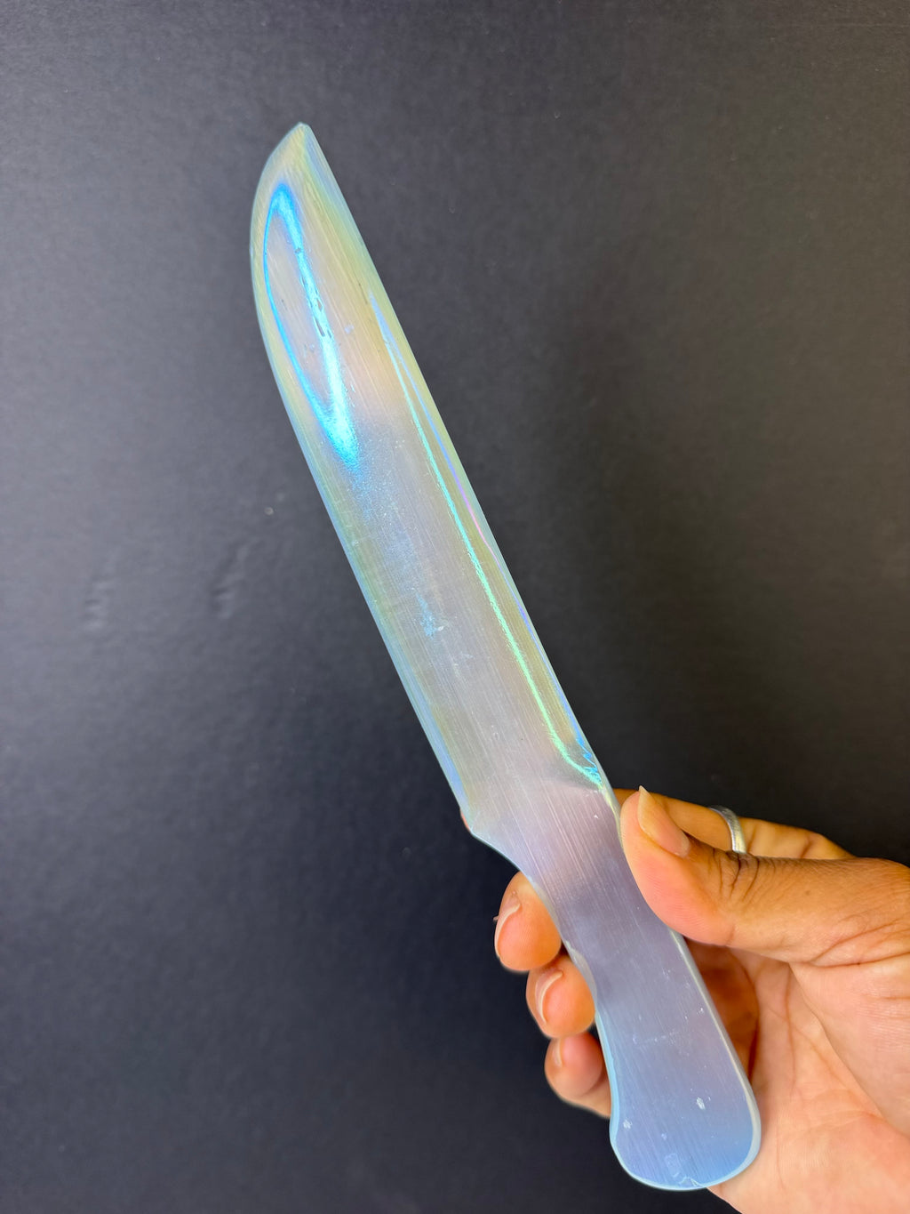 Blue Aura Selenite Ritual Knife — The Cord Cutter