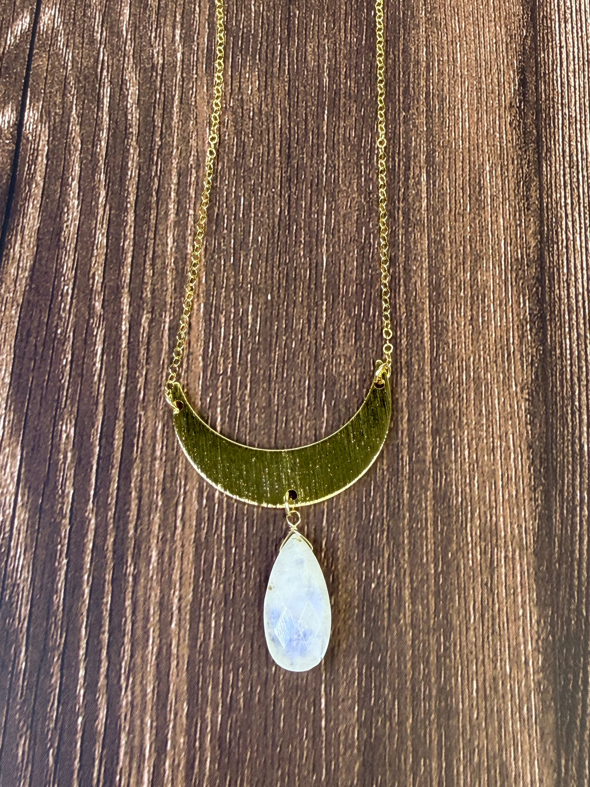 Crescent Moon Moonstone Necklace