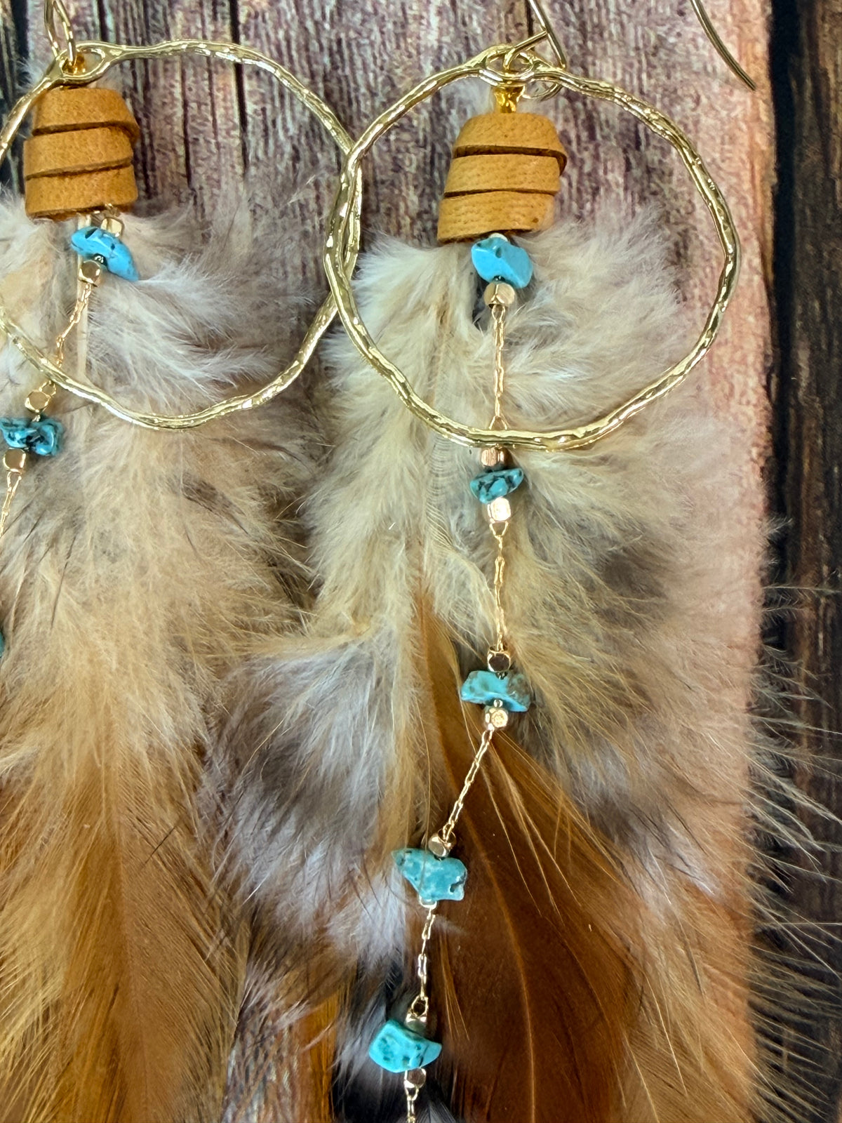 Desert Sky Feather Hoop Earrings
