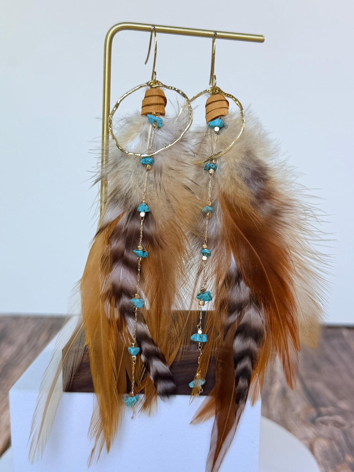 Desert Sky Feather Hoop Earrings
