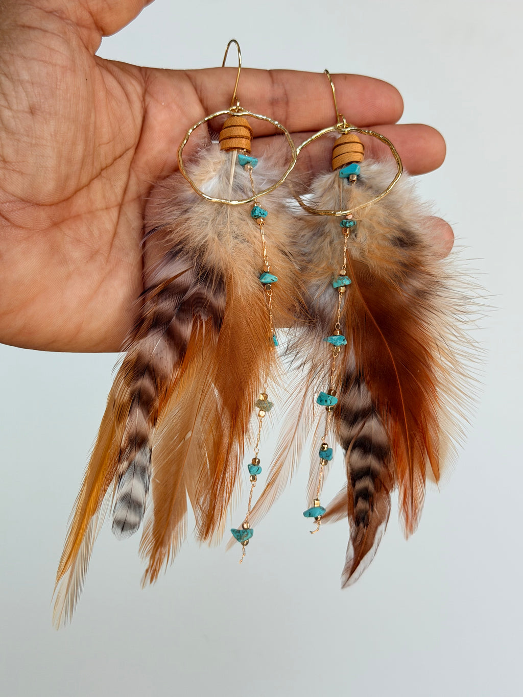 Desert Sky Feather Hoop Earrings