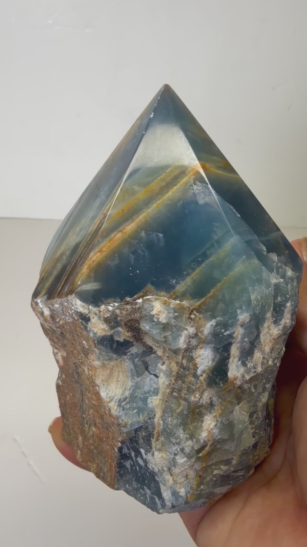 Lemurian Aquatine Semi Polished Tower