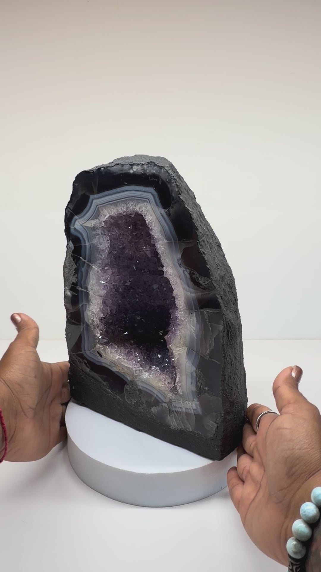 Amethyst Cathedral with Agate Banding — 13.5 lb One-of-a-Kind
